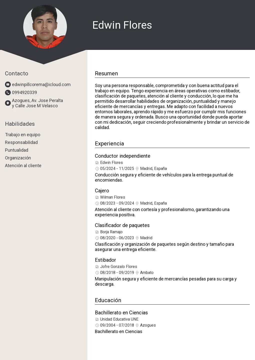 Crea un curriculum en Azogues, Av. Jose Peralta y Calle Jose M Velasco